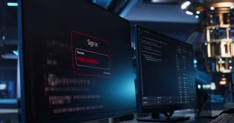 Computer Screen with Cryptography Software Stock Footage 318965609