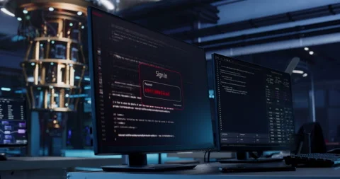 Computer Screen with Cryptography Software Stock Footage 318965622