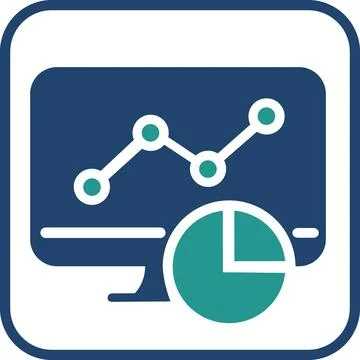 Computer screen dashboard analytics report icon Stock Illustration