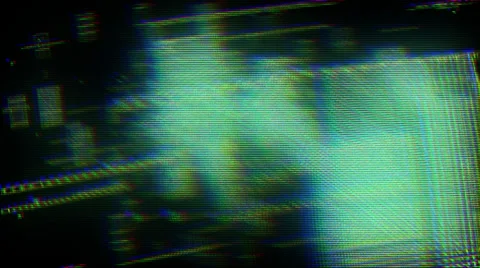 Computer screen data distortion Stock Footage 34315691