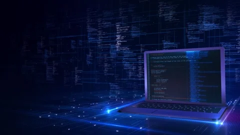 Computer screen Data-driven AI analytics concept with neural networks, machine Stock Footage 313729581