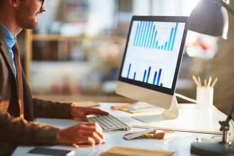 Computer screen with data Stock Photos