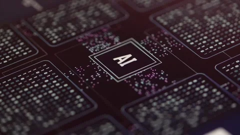 Computer screen, data processing, artificial intelligence system, deep learning Stock Footage 341345439