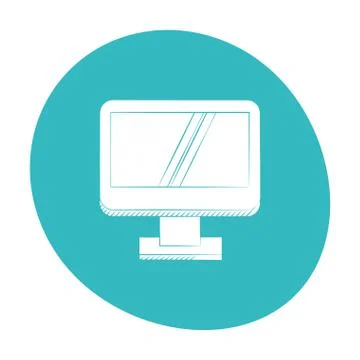 Computer screen device icon color Illustrazione stock
