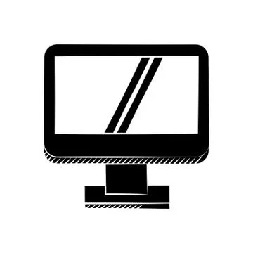 Computer screen device technology pictogram Stock Illustration