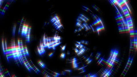 Computer screen with digital neon led lines and HUD elements with glitch effect Stock Footage 245621096