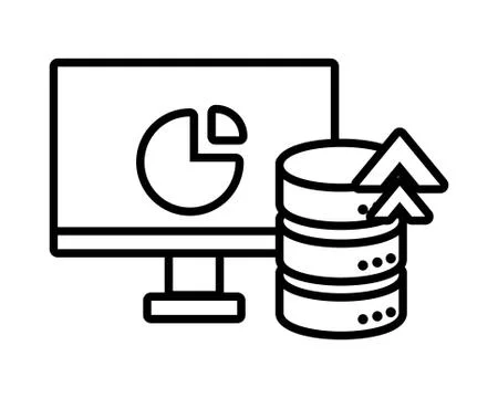 Computer screen with digital technology in white background Stock Illustration