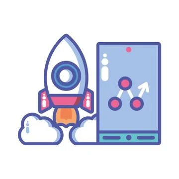 Computer screen with digital technology in white background Stock Illustration