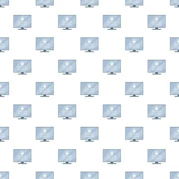 Computer screen display showing secure padlock password pattern Illustrazione stock