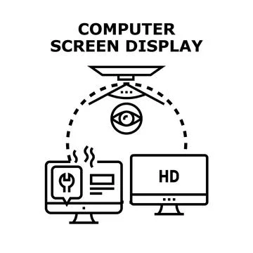 Computer screen display technology concept illustration イラスト素材