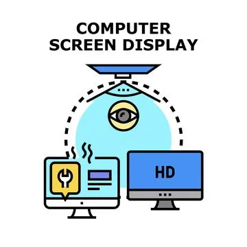 Computer screen display technology concept illustration 库存插图