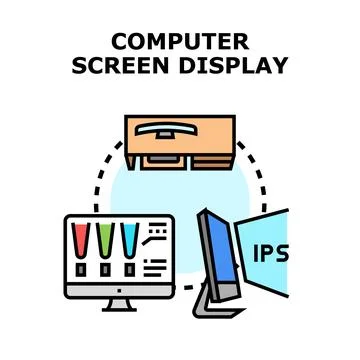 Computer screen display technology options concept Illustrazione stock