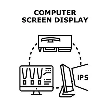 Computer screen display technology options concept 스톡 일러스트
