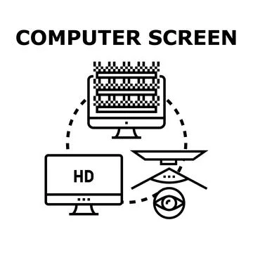 Computer screen display viewing technology concept 库存插图