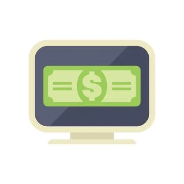 Computer screen displaying dollar bill for online banking and finance Stock Illustration