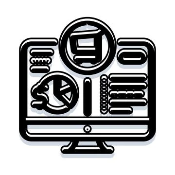 Computer screen displaying e commerce analytics dashboard Ilustración de archivo