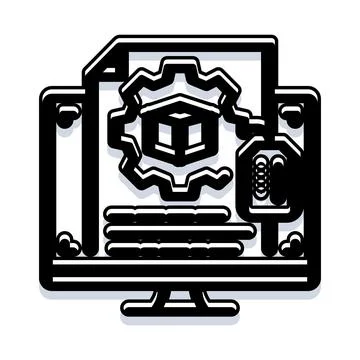 Computer screen displaying file management and settings 스톡 일러스트