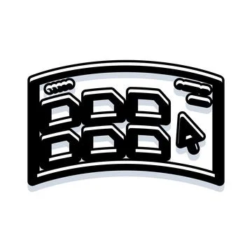 Computer screen displaying files and a cursor icon Stock Illustration