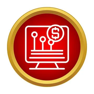 Computer screen displaying financial data with dollar sign 库存插图
