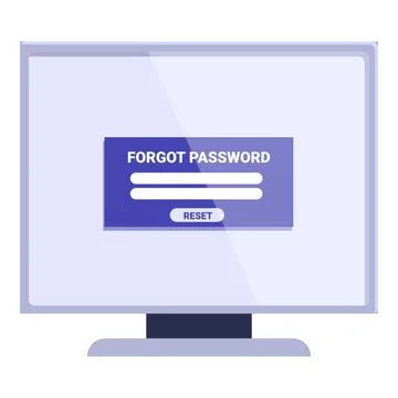 Computer screen displaying forgot password notification for account login Stock Illustration