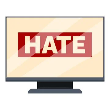 Computer screen displaying hate speech spreading online negativity 스톡 일러스트