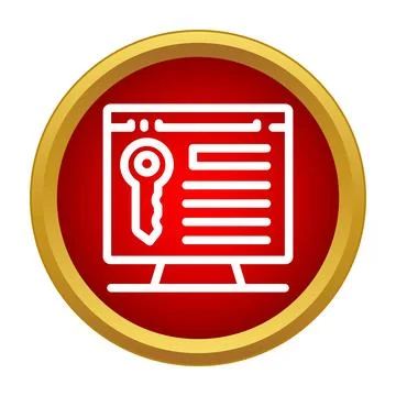 Computer screen displaying key protecting digital access Illustrazione stock