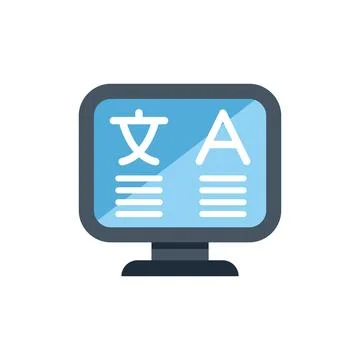 Computer screen displaying language translation application interface 库存插图