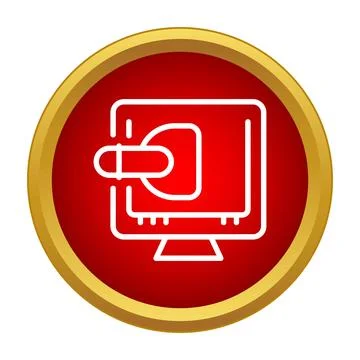 Computer screen displaying login access and data security icon Stock Illustration