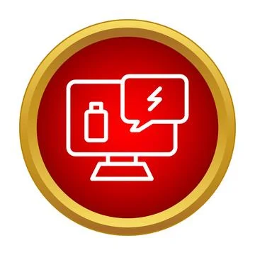 Computer screen displaying low battery charge notification Stock-Illustration