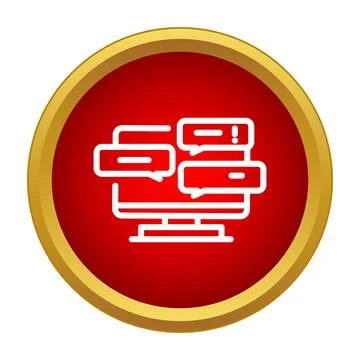 Computer screen displaying multiple chat messages Illustrazione stock