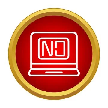 Computer screen displaying no message icon on red background Stock Illustration