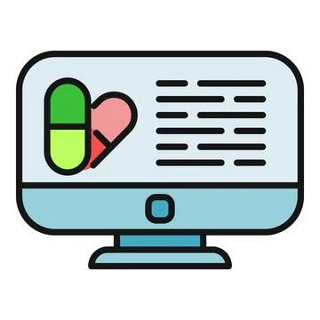 Computer screen displaying online prescription and medication information Stock-Illustration