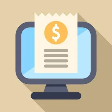 Computer screen displaying online receipt for financial transaction Stock Illustration