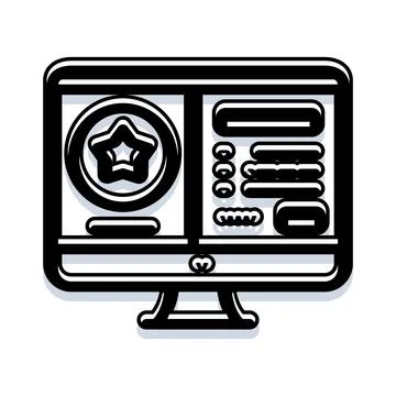 Computer screen displaying online user rating and review Stock Illustration
