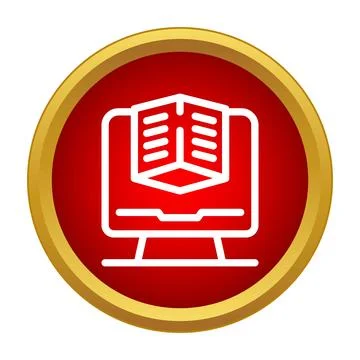 Computer screen displaying an open ebook icon イラスト素材