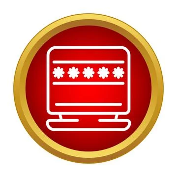 Computer screen displaying password entry for online security Stock Illustration