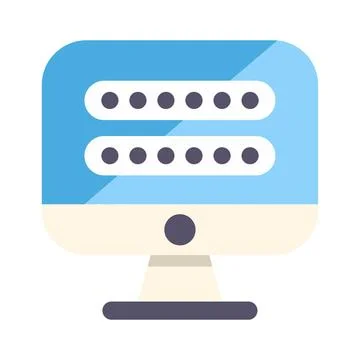 Computer screen displaying password input fields for security イラスト素材