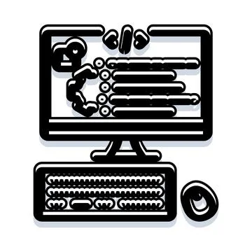 Computer screen displaying programming code and software development Stockillustratie