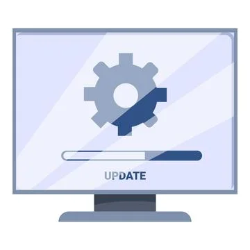 Computer screen displaying software update progress bar Stock Illustration