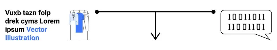 Computer screen displaying source code, an arrow indicating data flow, and a  Stock Illustration