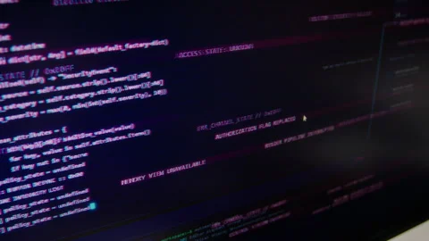 Computer Screen Displaying System Hacked Cyber Attack Warning Stock Footage 347284311