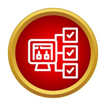 Computer screen displaying tasks, checkmarks, and workflow Illustrazione stock