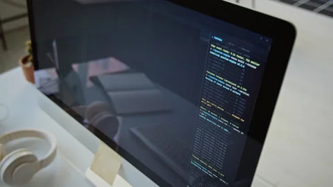 Computer Screen Displaying Terminal Code for Software Development 库存影片 348139566