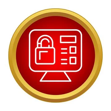 Computer screen displaying unlocked padlock and access panels イラスト素材