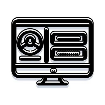 Computer screen displaying user login and profile interface Stockillustratie