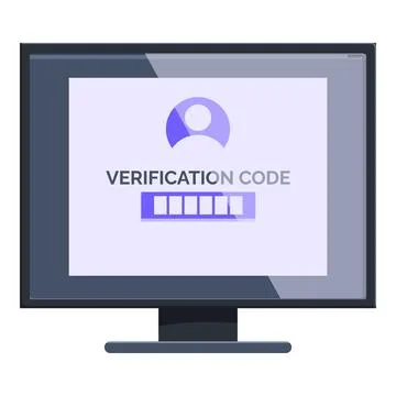Computer screen displaying verification code interface Stock Illustration