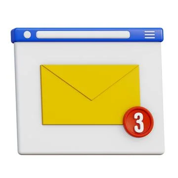 A computer screen displaying a yellow envelope. Stock Illustration