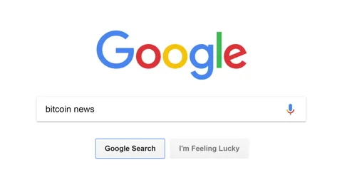 Computer screen displays bitcoin news search query on Google website homepage Stock Footage 85666524