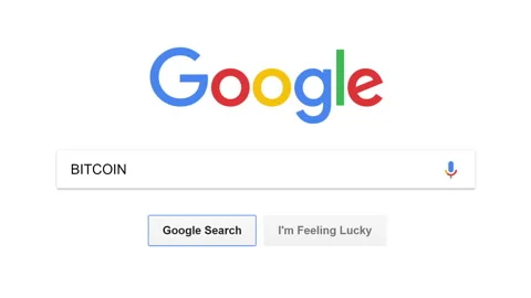 Computer screen displays BITCOIN search query on Google search website homepage Stock Footage 85666532