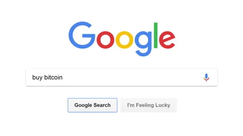 Computer screen displays buy bitcoin search query on Google website homepage Stock Footage 85666513